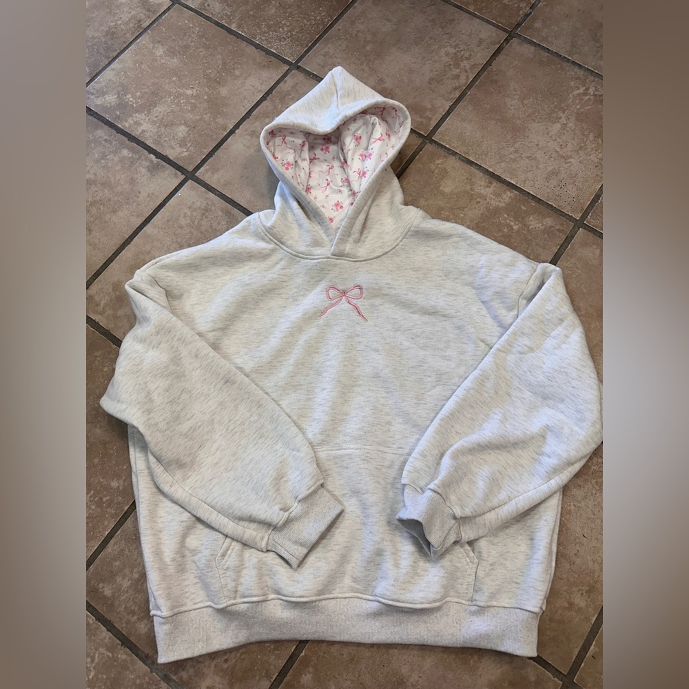Prisana Bay Pink Bow Hoodie Large Romantic Fairycore Whimsigoth